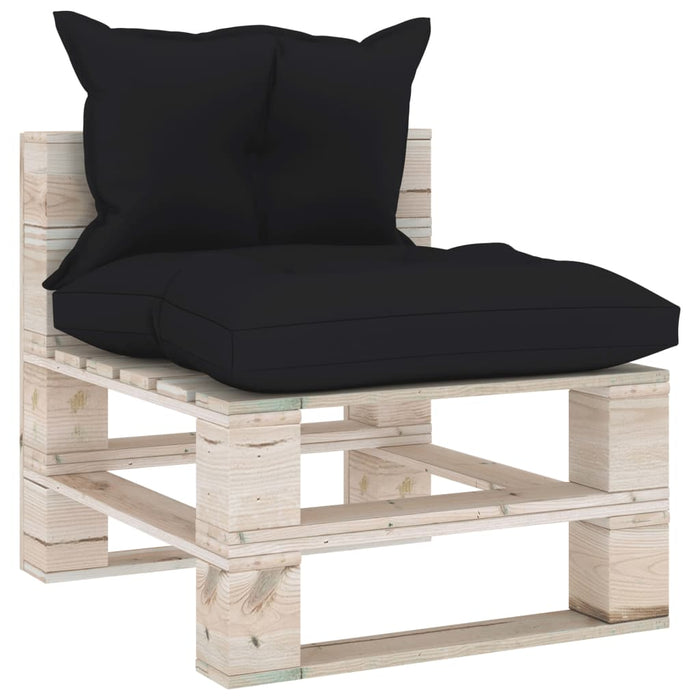 9-tlg. Garten-Lounge-Set aus Paletten mit Kissen Kiefernholz
