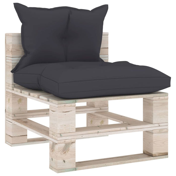 9-tlg. Garten-Lounge-Set aus Paletten mit Kissen Kiefernholz