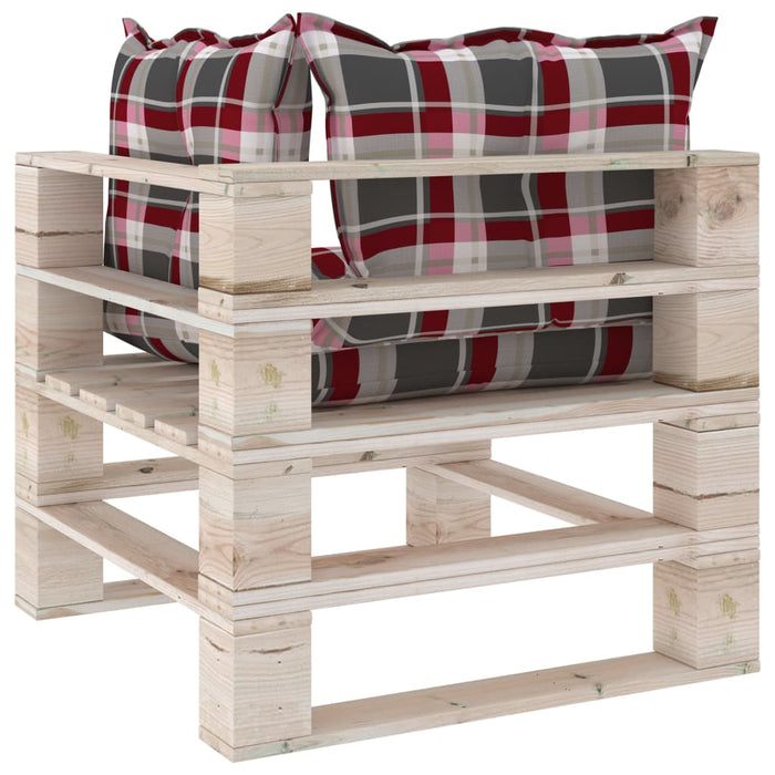 9-tlg. Garten-Lounge-Set aus Paletten mit Kissen Kiefernholz