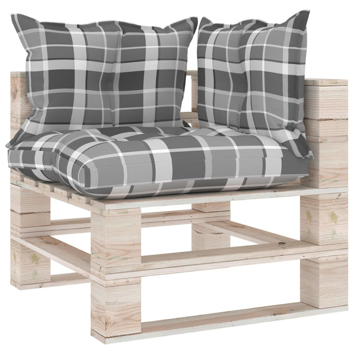9-tlg. Garten-Lounge-Set aus Paletten mit Kissen Kiefernholz
