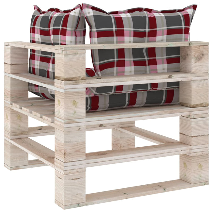 4-tlg. Garten-Lounge-Set aus Paletten mit Kissen Kiefernholz