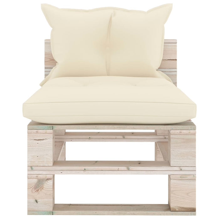 5-tlg. Garten-Lounge-Set aus Paletten mit Kissen Kiefernholz