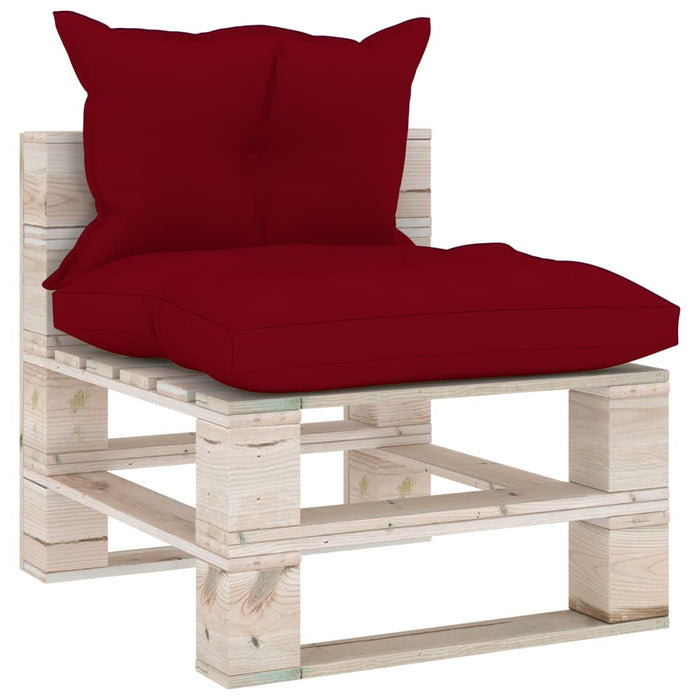 5-tlg. Garten-Lounge-Set aus Paletten mit Kissen Kiefernholz