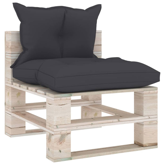 6-tlg. Garten-Lounge-Set aus Paletten mit Kissen Kiefernholz