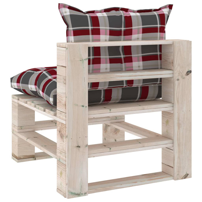 6-tlg. Garten-Lounge-Set aus Paletten mit Kissen Kiefernholz