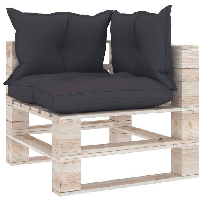 8-tlg. Garten-Lounge-Set aus Paletten mit Kissen Kiefernholz