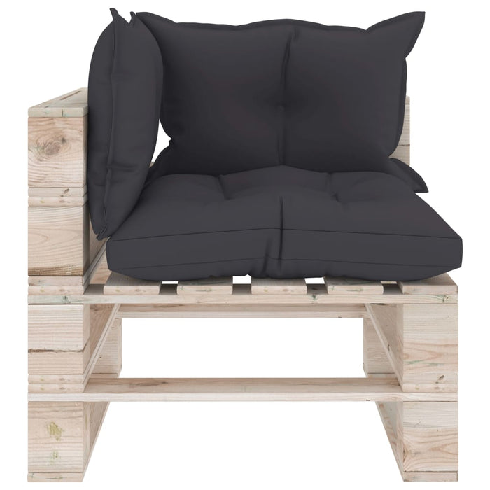 8-tlg. Garten-Lounge-Set aus Paletten mit Kissen Kiefernholz