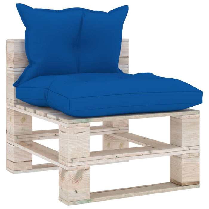 8-tlg. Garten-Lounge-Set aus Paletten mit Kissen Kiefernholz