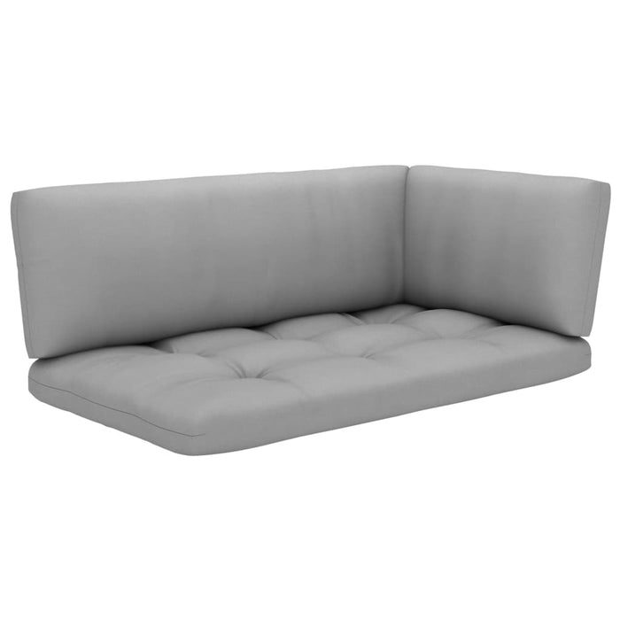 2 Seater Pallet Sofa with Cushions Gray Impregnated Pinewood