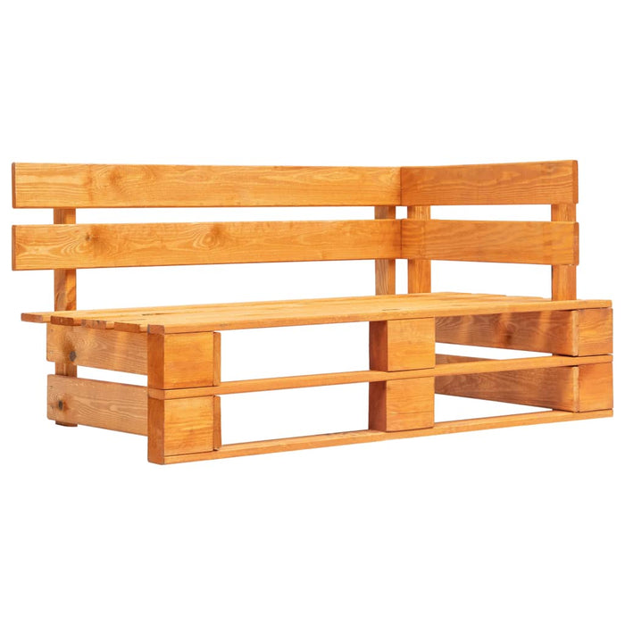2-seater pallet sofa honey brown impregnated pine wood