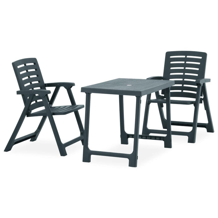 3-tlg. Bistro-Set Klappbar Kunststoff Grün