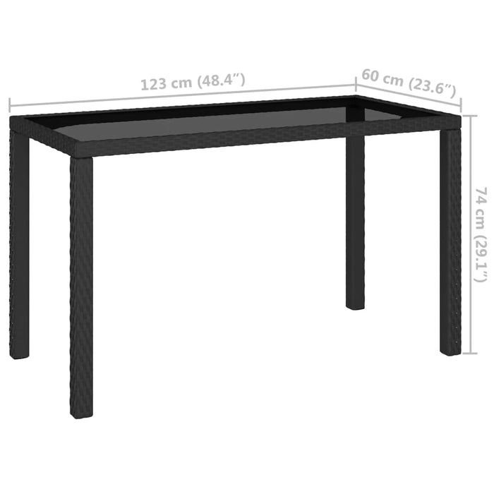 6-tlg. Garten-Essgruppe mit Auflagen Poly Rattan Schwarz