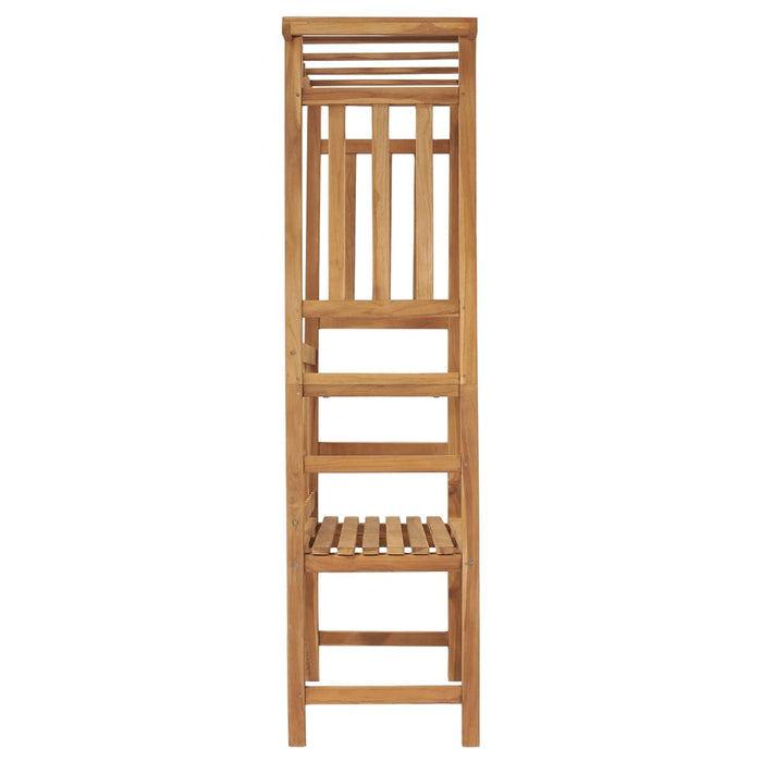 Gartenbank mit Pergola 115 cm Massivholz Teak