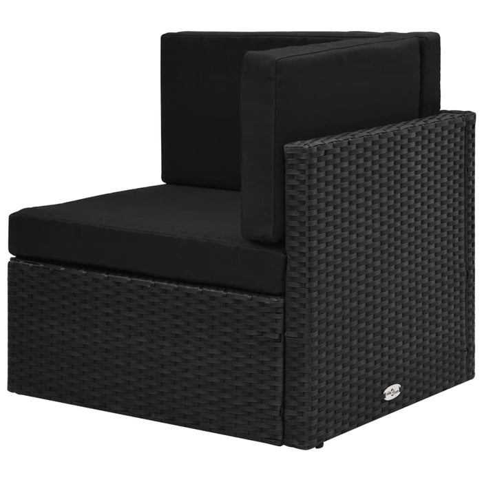 12-tlg. Garten-Lounge-Set mit Kissen Schwarz Poly Rattan