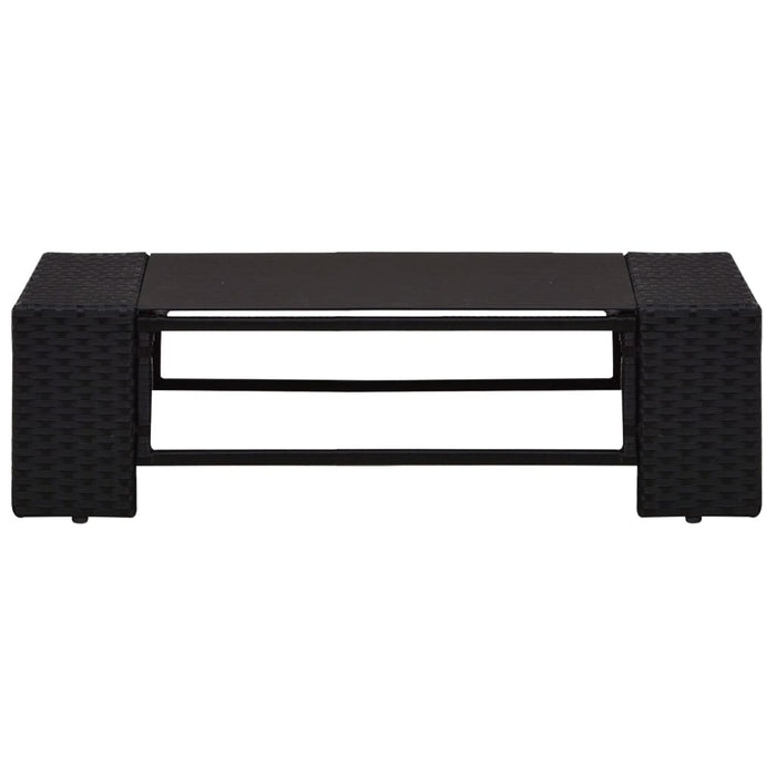 8-tlg. Garten-Lounge-Set mit Kissen Schwarz Poly Rattan