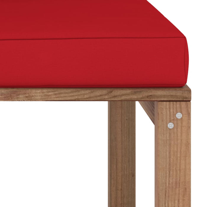 Outdoor-Ecksofa Paletten mit Kissen in Rot