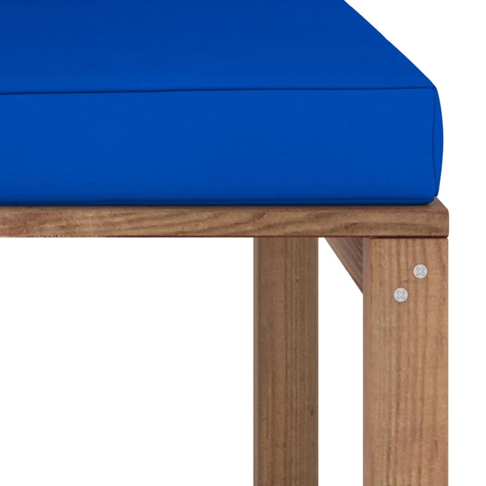 Outdoor-Mittelsofa Paletten mit Kissen in Blau