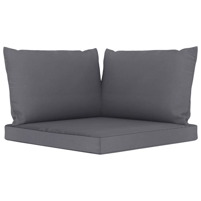 2-seater garden pallet sofa with cushions in anthracite