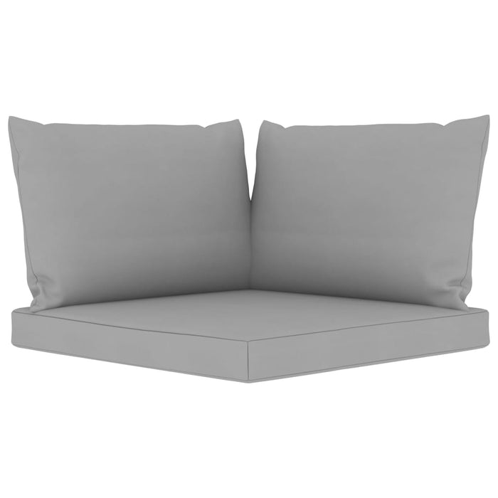 Garten-Palettensofa 3-Sitzer mit Kissen in Grau Kiefernholz