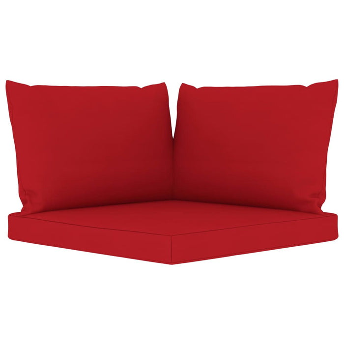 Garten-Palettensofa 3-Sitzer mit Kissen in Rot Kiefernholz