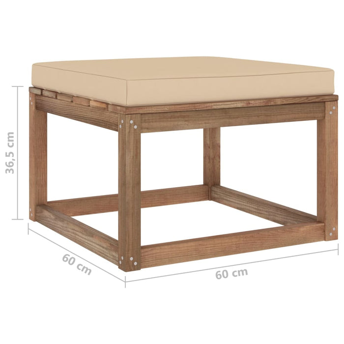 3-tlg. Garten-Lounge-Set aus Paletten mit Kissen Kiefernholz