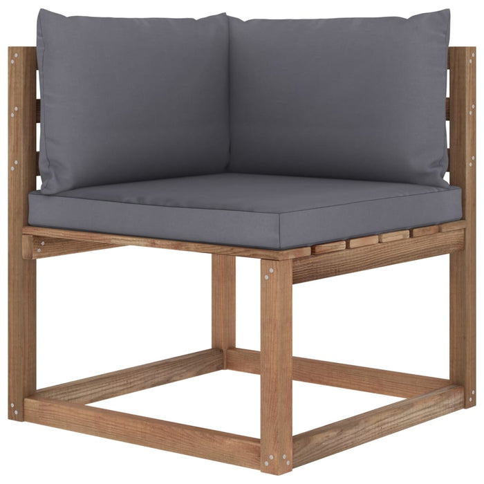 Garten-Palettensofa 4-Sitzer mit Kissen Kiefernholz