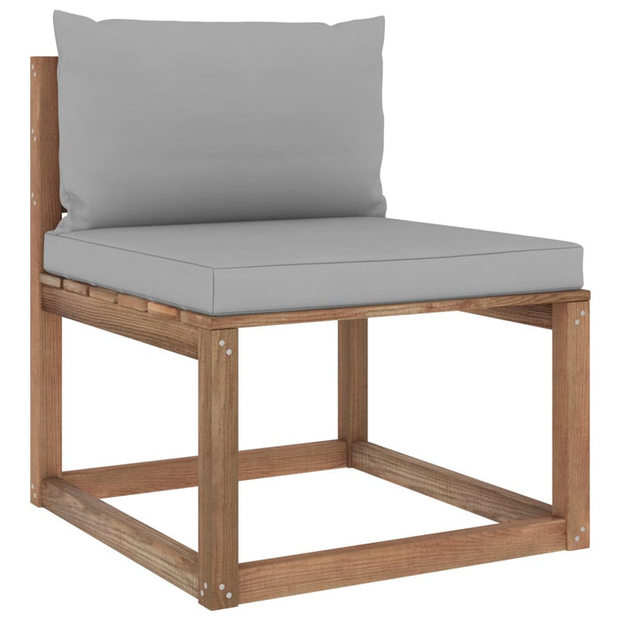 Garten-Palettensofa 4-Sitzer mit Kissen Kiefernholz