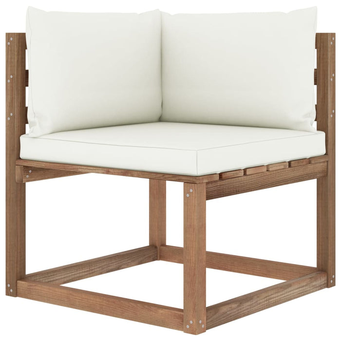 Garten-Palettensofa 4-Sitzer mit Kissen Kiefernholz