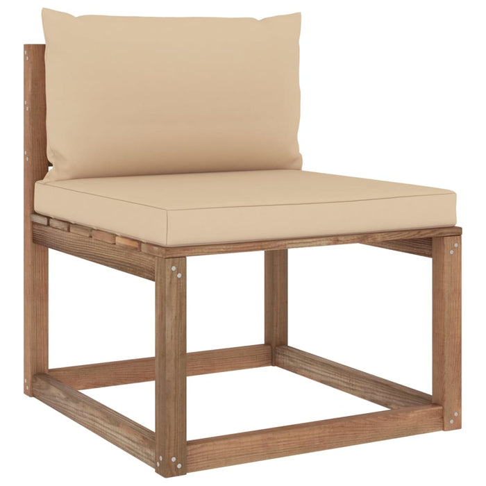 Garten-Palettensofa 4-Sitzer mit Kissen Kiefernholz