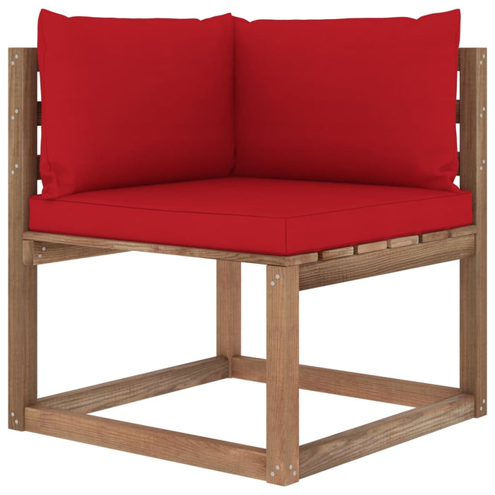 Garten-Palettensofa 4-Sitzer mit Kissen Kiefernholz