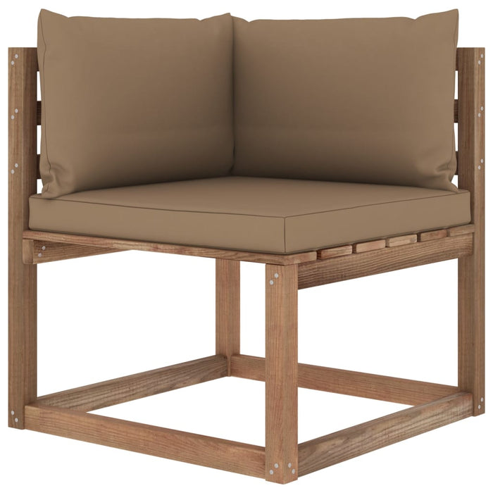 Garten-Palettensofa 4-Sitzer mit Kissen Kiefernholz