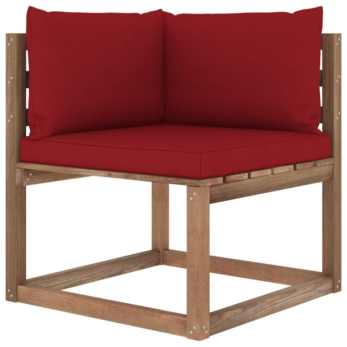 Garten-Palettensofa 4-Sitzer mit Kissen Kiefernholz