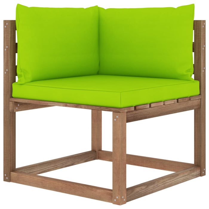 Garten-Palettensofa 4-Sitzer mit Kissen Kiefernholz