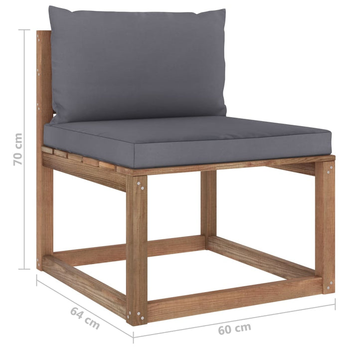 5-tlg. Garten-Lounge-Set aus Paletten mit Kissen Kiefernholz
