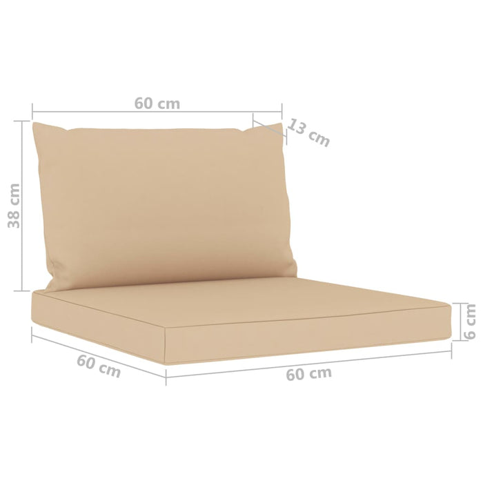 5-tlg. Garten-Lounge-Set mit Beige Kissen