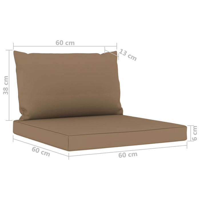 5-tlg. Garten-Lounge-Set mit Taupe Kissen