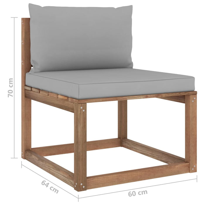 7-tlg. Garten-Lounge-Set aus Paletten mit Kissen Kiefernholz