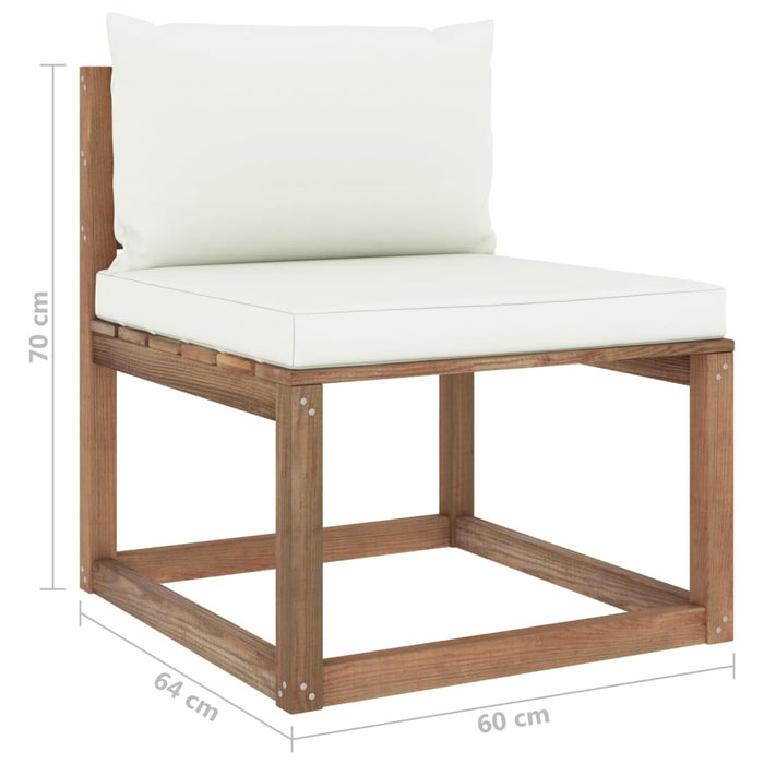 7-tlg. Garten-Lounge-Set aus Paletten mit Kissen Kiefernholz