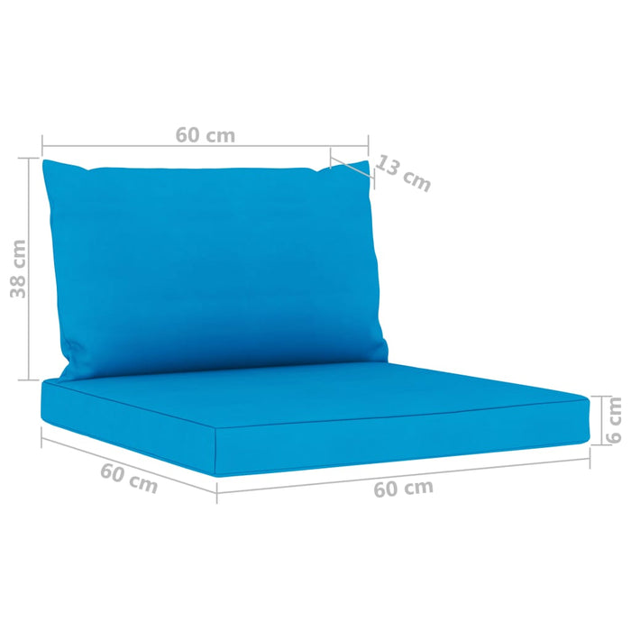 9-tlg. Garten-Lounge-Set mit Kissen in Hellblau