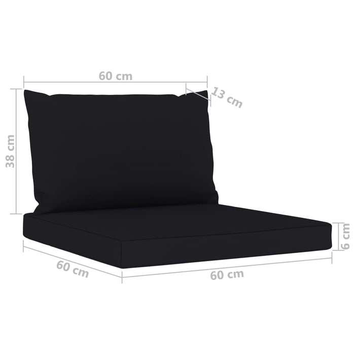 9-tlg. Garten-Lounge-Set mit Kissen in Schwarz