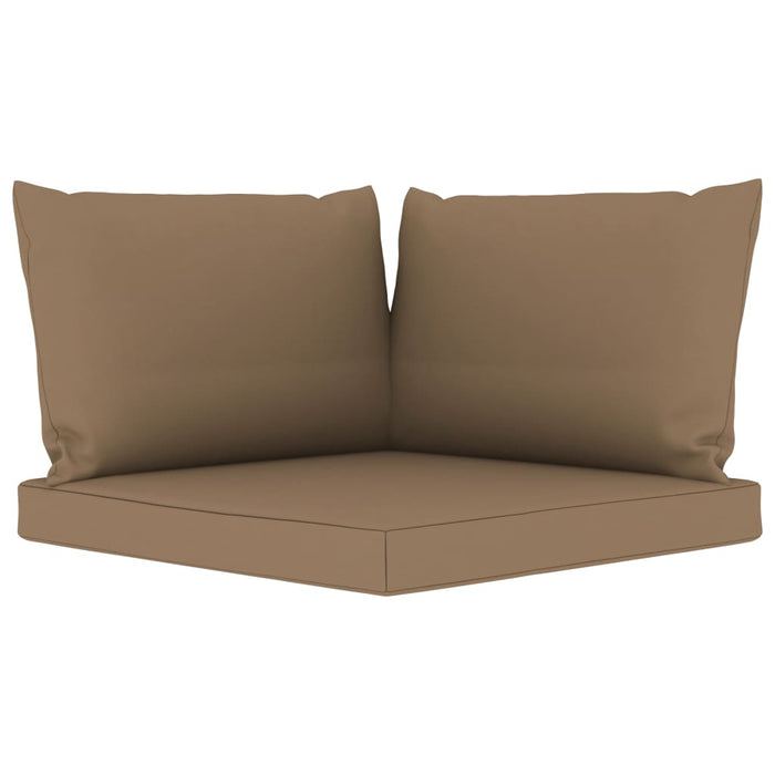 9-tlg. Garten-Lounge-Set mit Kissen in Taupe