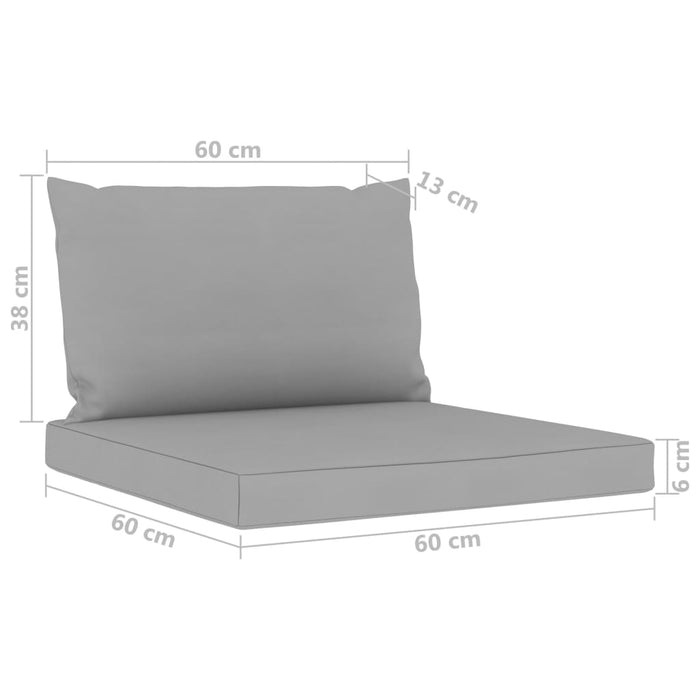 10 pcs. Garden lounge set with cushions in gray