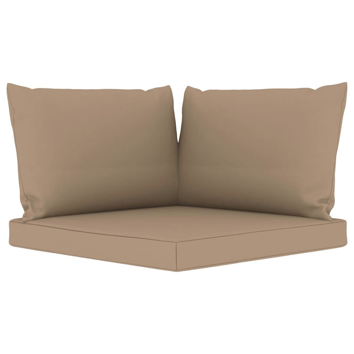 9-tlg. Garten-Lounge-Set mit Kissen Taupe