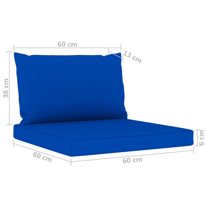 9-tlg. Garten-Lounge-Set mit Kissen Blau