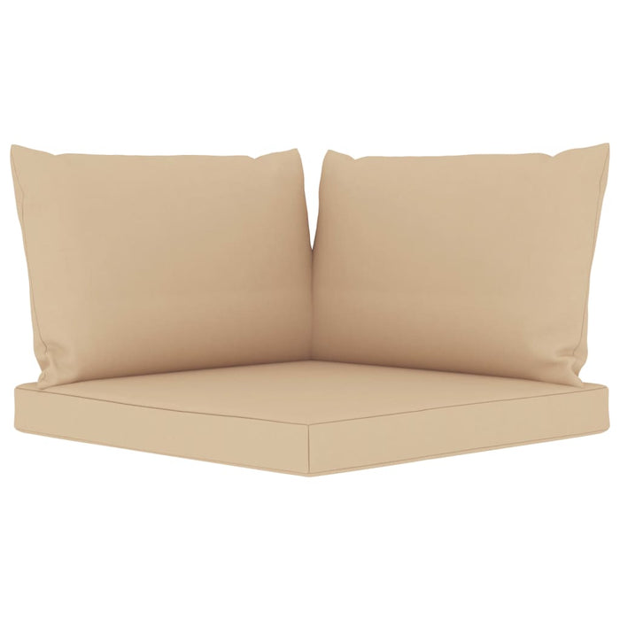 10 pcs. Garden lounge set with beige cushions