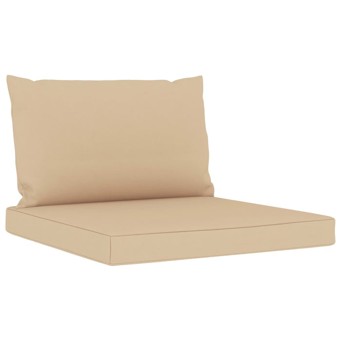 10 pcs. Garden lounge set with beige cushions
