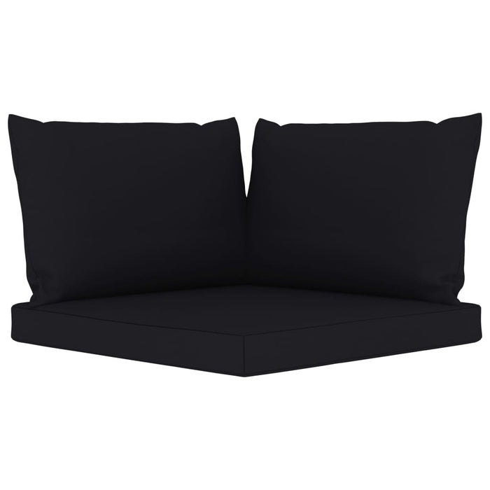 10-tlg. Garten-Lounge-Set mit Kissen Schwarz