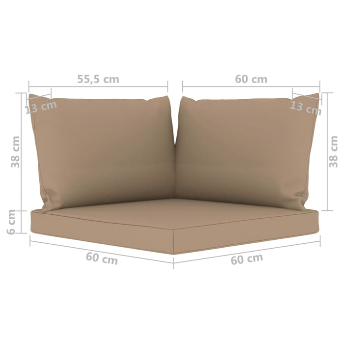 10-tlg. Garten-Lounge-Set mit Kissen Taupe
