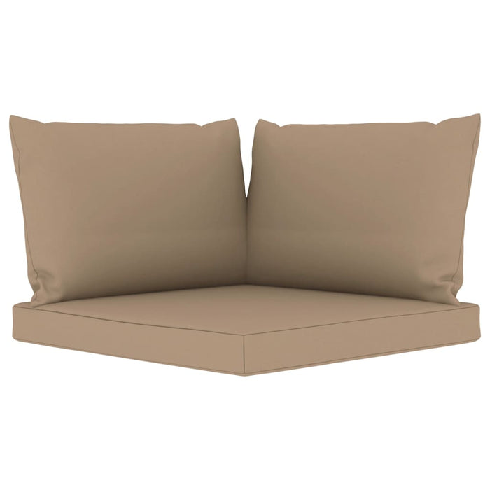 11-tlg. Garten-Lounge-Set mit Kissen Taupe