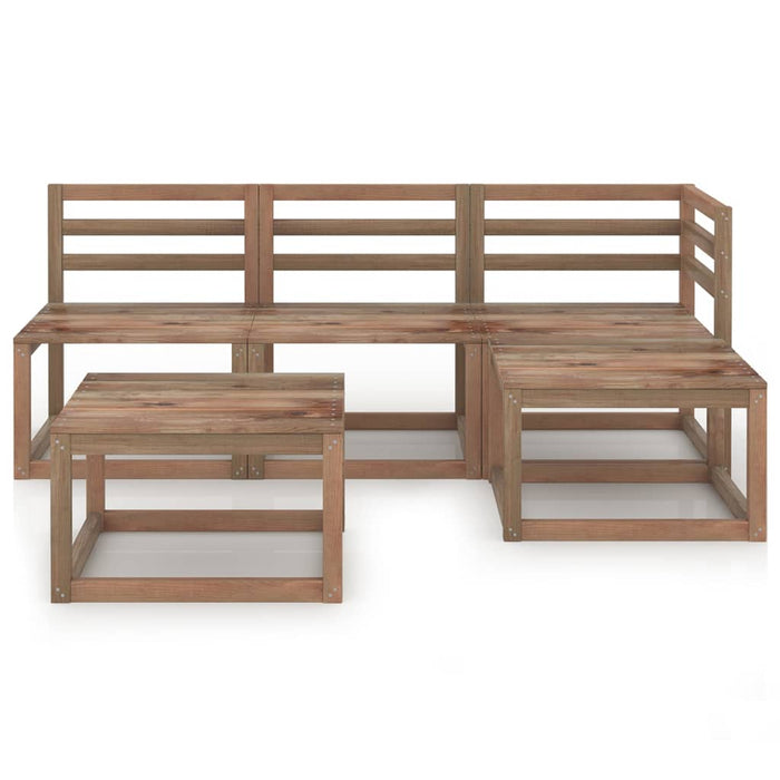 5-tlg. Garten-Lounge-Set Braun Imprägniertes Kiefernholz